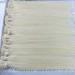 Hotsale color 613# straight wave virgin indian hair weaving blonde hair weft 3 bundles lot free