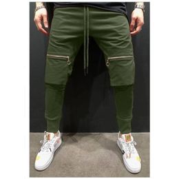 Men Casual Joggers Pants Solid Thin Cargo Sweatpants Male Multi-pocket Trousers Fashion Trend New Mens Sportswear Hip Hop Harem Pencil Pants