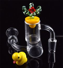 DHL 25mm OD Quartz Banger 10mm 14mm 18mm Female Male Nail & Colored Glass Cactus Duck Carb Cap Smoking Tool for Oil Rigs Bongs