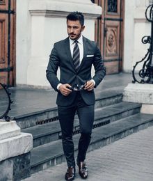 New Classic Design Groom Tuxedos Groomsmen Notch Lapel Best Man Suit Mens Wedding Bridegroom Business Prom Formal Suits (Jacket+Pants)