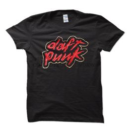 Daft Punk Logo Devoirs Découverte Noir T-shirt Dj Hommes Clubbing T Shirt Rouge Daft Punk Electro House