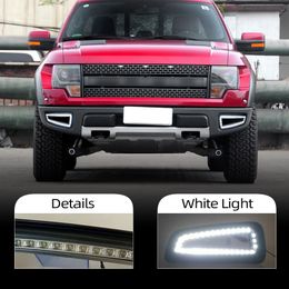 2Pcs Car Styling For Ford Raptor F150 2010 2011 2012 2013 2014 2015 LED DRL Daytime Running Lights Daylight car lights fog lights