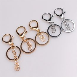 30pcs lot Keychains Key Chains Jewellery Findings Components Gold Silver Plated Lobster Clasp Keyring Making Supplies Diy Jewelry2927