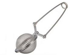 Tea Tools Wholesale Loose Spring Stainless Steel Spoon Mesh Ball Infuser Philtre Teaspoon Squeeze Strainer Wedding Favour Gift