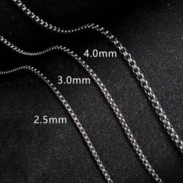 Curb Cuban Link Chain Chokers Vintage Basic Punk Stainless Steel Square Pearl Hip Hop Chain Necklace for Men Women