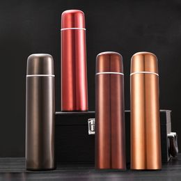 New Double-layer Bullet Shape Stainless Steel Tumbler Water Bottle Vacuum Flask Drink Bottle Coffee Mug for Travel Cup