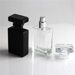 2022 bottiglia di profumo 50ml
 50ml trasparente nero portatile per profumo di vetro spray bottiglie con contenitori cosmetici vuoti con atomizzatore per viaggiatore JXW467