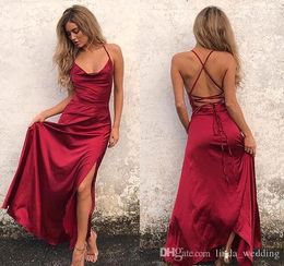 2019 Cheap Burgundy Prom Dress A Line Halter Neck Long Formal Holidays Wear Graduation Evening Party Gown Custom Made Plus Size