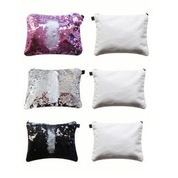 100pcs 23*16cm sublimation blank sequins cosmetic bags hot transfer printing makeup bag consumables