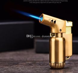 TOP quality Adjustable butane torch jet lighter metal windproof flame cigar lighter refillable gas dhl free