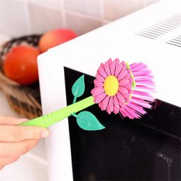 Hot Sun Flower kitchen Cleaning Brush pan pot brush 1 pc Multi bathroom plastic brush cleaning tool