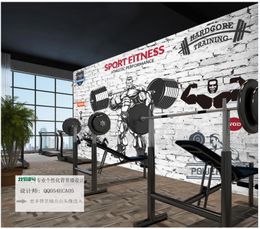 Custom photo mural wallpaper 3d Gym murals Vintage brick wall muscle sport fitness club image wall background decoration wall papers