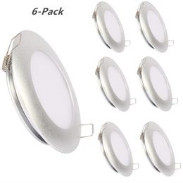 Topoch PWM Dimming Ceiling Lights for Kitchen Bathroom 6-Pack 12V 3.5" 5W Spring Clip Mount Pure Aluminium Low Profile Space Saving Downlight