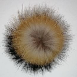 Large Pom Poms Accessories On Beanie Hat Real Animal Fluffy Raccoon Fur Ball Pompom round 15cm detachable