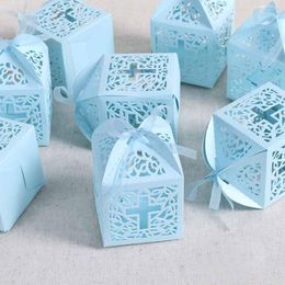 10pcs Cross candy box gift bag Christening Baptism Baby Shower boys girls kids first Birthday wedding bridal shower church favor