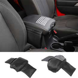 Black Car Center Console Armrest Box Leather Protective Cover for Jeep Wrangler JK 2011-2017 Interior Accessories