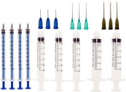 Syringe with Blunt Needle Tip 5ml 3ml 1ml Syringes with 14G 18G 22G Blunt Needles Ideal for Measuring Liquids Pack of 9