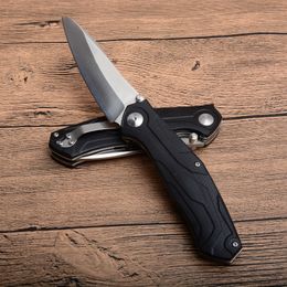 Top Quality Survival Folding Knife D2 Satin Blade Black G10 Handle EDC Pocket Knives Outdoor Camping Rescue Knife Tools