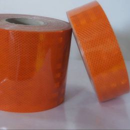 Freeshipping 45Mx5Cm Orange Reflective Warning Tape Adhesive Car Truck Conspicuity Tape Car Accessories