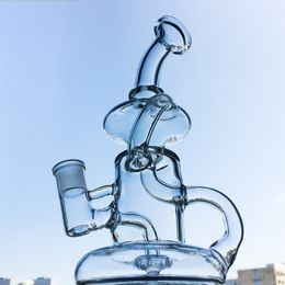 2019 Hot Klein Tornado Recycler Glass Bong Mini Dab Rig Unique Design Glass Water Pipe 5mm Thickness Clear Oil Rigs HR024