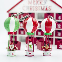 1PC Christmas Tree Hot Air Balloon Pendants DIY Santa Claus Xmas Tree Deer Ornaments Christmas Party Decoration Kids Gift