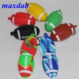 Silicone Pipe Smoking Glass Pipes Funny football Smoke Pipe Heady colorfull tobacco Hand pipe dhl free