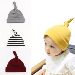 Autumn Winter Baby Kids Hats Beanie Caps Children's Candy Color Caps Double Layer Warm Hats Boys Girls Baby Cotton Hat 15159