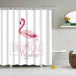 Flamingo Animal Dog Hippo Cat Polyester Pink Shower Curtain High Quality Washable Decor Colorful Curtains for Bathroom Shower