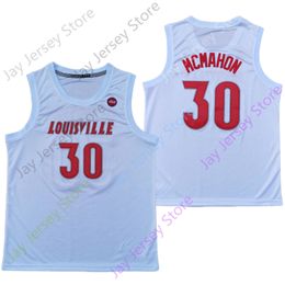 2020 New Louisville College Basketball Jersey NCAA 30 Ryan McMahon White All Stitched and Embroidery Men Youth Size