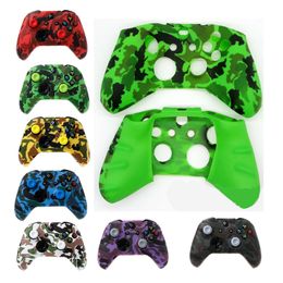 Popular Camo Silicone Protective Skin Case Water Transfer Printing Camouflage Cover for XBox One X S Slim Controller Protector FAST SHIP