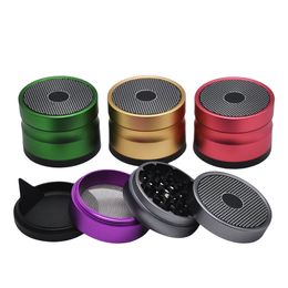 TOPPUFF Newest 4 Layers 63MM Air Craft Aluminum Metal Tobacco Grinder Spice Crusher Herb Grinder Handle Muller 4 Color Can customize logo