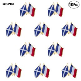 Scotland France Flag Lapel Pin Flag badge Brooch Pins Badges 10Pcs a Lot