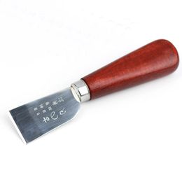 Free Shipping Diy Handmade Leather Tools Leather Craft Skiving/Paring Knife With Wood Handle For Cutting Cowhide Leather