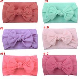 Baby Headbands Girls Bowknot Turban Girl Knot Solid Headwraps Girls Boutique Princess Headbands Nylon Fashion Photo Hair Accessories