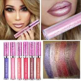 2018 Hot Sale 6 Colours HANDAIYAN Diamond Bead Light Lip Gloss Non-stick Cup Mermaid Her Lipstick Lip Gloss Waterproof Long Lasting