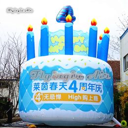 Customized Advertising Inflatable Celebration Cake Model 3m/5m Height Giant Blow Up Birthday Cake For Anniversary Party Decoration