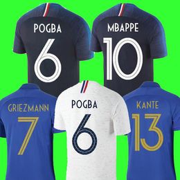 France Soccer Jerseys Football Shirt 2 étoiles Two Stars Francais Maillots De Football 2018 2019 Coupe Du Monde Maillot De Foot Equipe Griezmann Pogba
