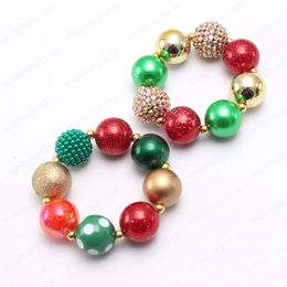 chunky baby children diy rhinestone bubblegum beads bracelets elastic bracelets for girls christmas gift party jewelry