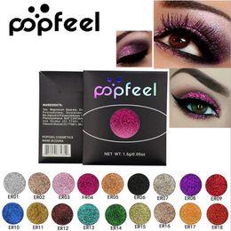 Popfeel 18 different Single Colour Glitter Diamond Powder Eyeshadow Makeup Waterproof Pressed Pearl Metallic Eyeshdow Glitter Makeup TSLM1