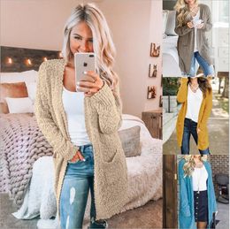 informal cárdigan de punto cárdigan largo con botones abrigo de punto con bolsillos Pianshanzi Cárdigan de manga larga para mujer para otoño e invierno