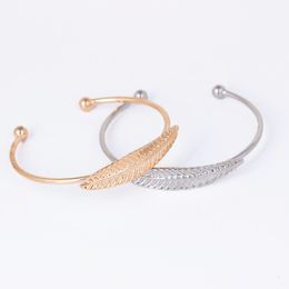 2022 braccialetto bracciale in foglia d'argento Braccialetti di modo aperto regolabile polsino del Oro Argento Colori monili del foglio lega donne del braccialetto Bracciali Moda