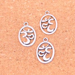 140pcs Charms Yoga OM Antique Silver Plated Pendants Making DIY Handmade Tibetan Silver Jewellery 22*14mm