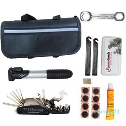 Wholesale-Multifunction Bicycle Repair Kit Tyre Repair Kit Inflator Wrench Set Mountain Bike Tools MTB Tool Set with Bag