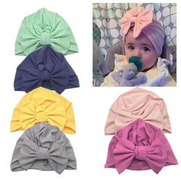 5 Designs New Hot Baby Turban Toddler Kids Boy Girl India Hat Lovely 18cm Soft Hat Spring Summer Autumn Summer Hat bow ties Elastic caps