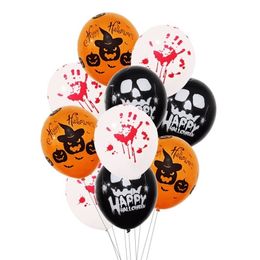 9pcs 12 Inch Latex Balloons Spider Web Pumpkin Party Decor Halloween Decoration