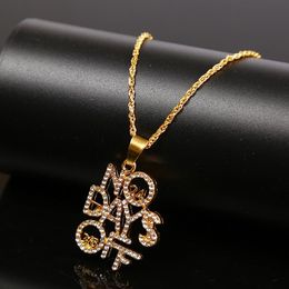 -Trendy Aussage Frauen Männer Gold Buchstaben Kristall Anhänger Halskette 2020 Neue Hip Hop Bling Bling Euro Out Kette Halsketten Schmuck Zubehör
