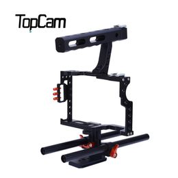 Freeshipping Portable Aluminium Alloy CS-V5 Standard 15MM Rod Video Stabiliser Aluminium Camera Cage Rig for Micro DSLR