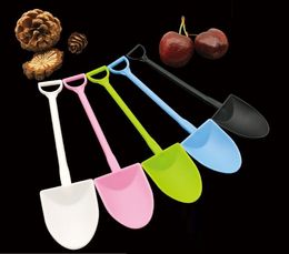 6000pcs/lot Disposable Potted Ice Cream Scoop Shovel Small Potted Flower Pot Cake Spoon 5 Colours Free Shipping