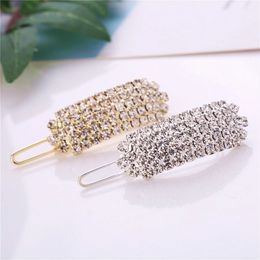 European USA Hot Selling Luxury Designer U Shape Crystal Hair Clips Side Hair Grips for Women Girls