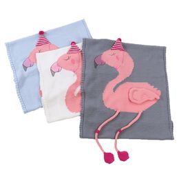 3 Colors 60*120cm Baby sleeping Blankets Flamingo Blanket Kids Wool Thread Knitted 3D Blanket Beach Mat Crochet Swaddling Towel M324